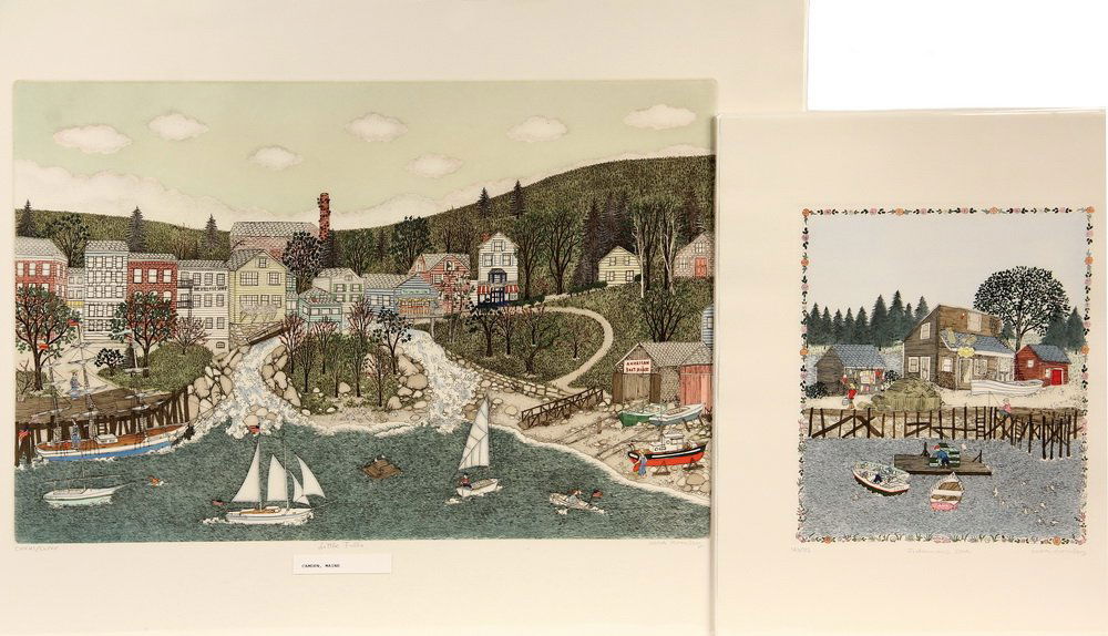 CUCA ROMLEY (Spain/US, 1933 - ); (2) Hand Colored: CUCA ROMLEY (Spain/US, 1933 - ); (2) Hand Colored Etchings, both pencil signed, titled and numbered, unframed, wrapped in acetate over foamcore, Winter Tree Galleries of NYC labels verso, including: "