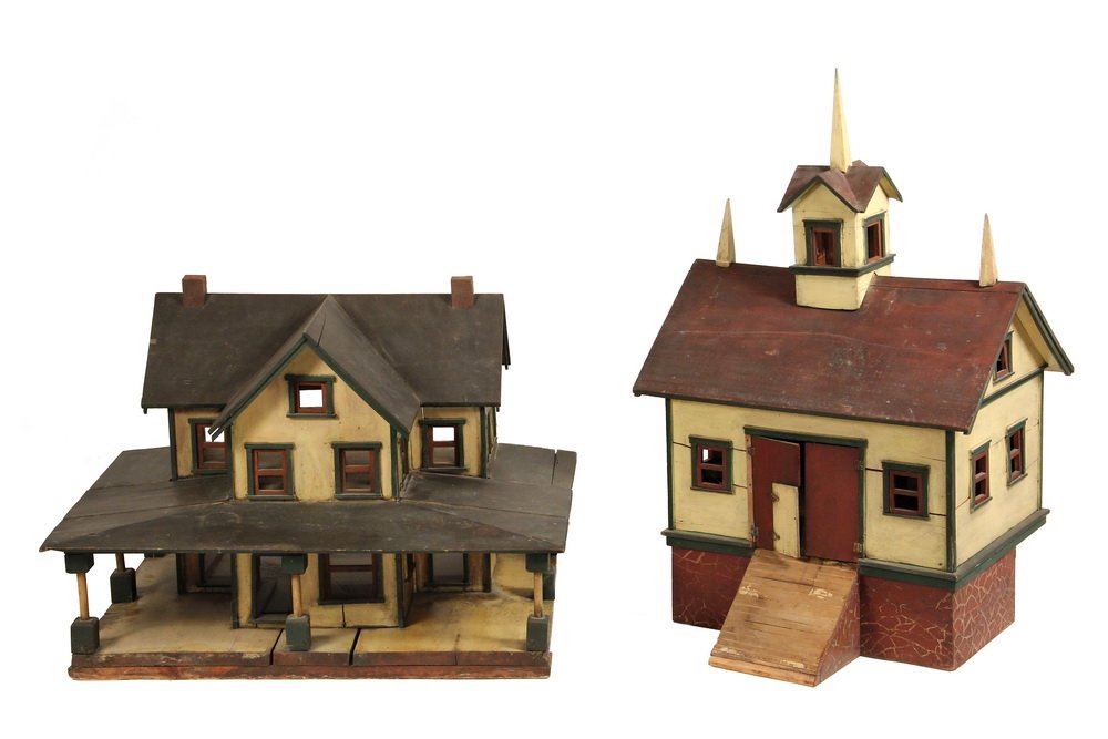FOLK ART HOUSE AND BARN MODELS - Bank Barn and House (1 of 5)