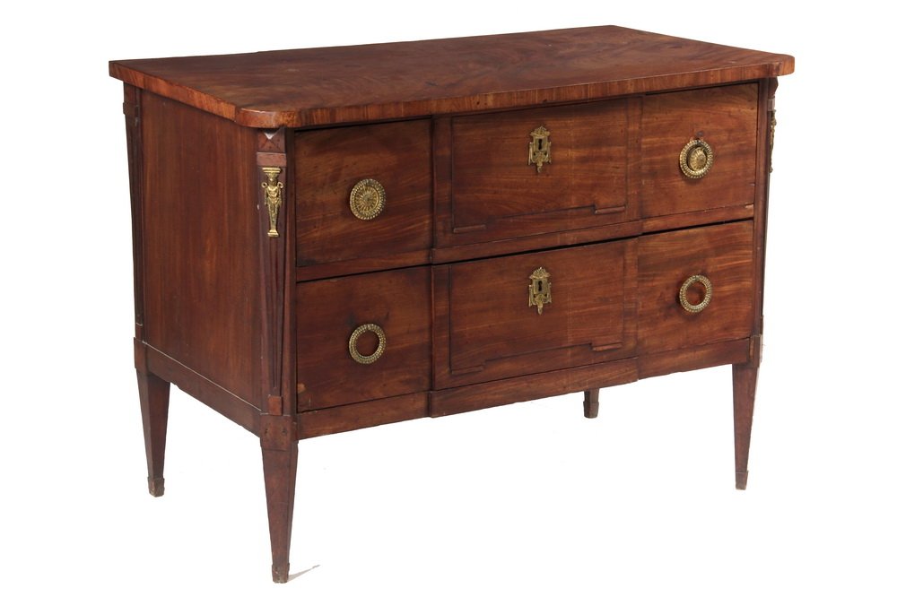 FRENCH COMMODE - Louis XV Two-Drawer Walnut Commode (1 of 4)