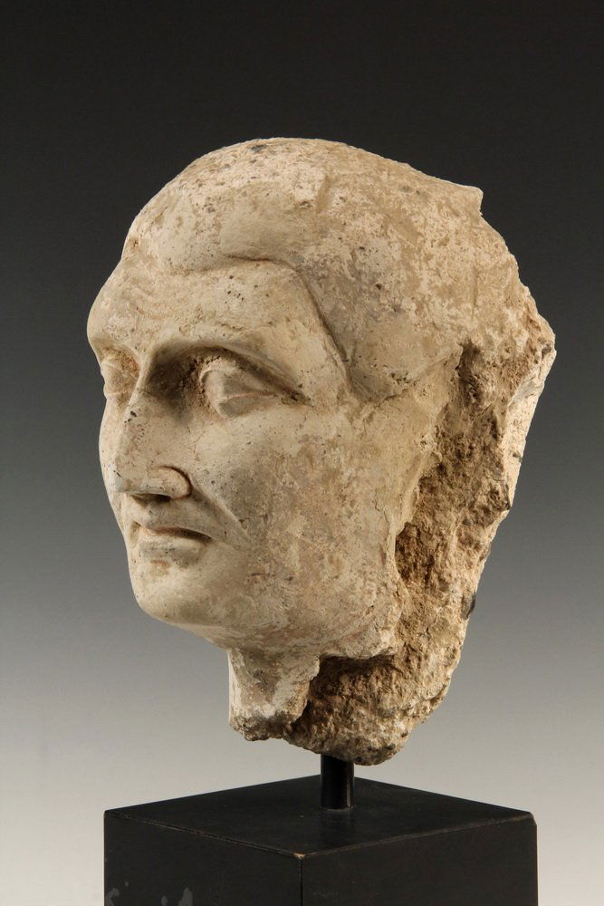 CENTRAL ASIAN SCULPTURE - Head of a Mature Male, (1 of 4)