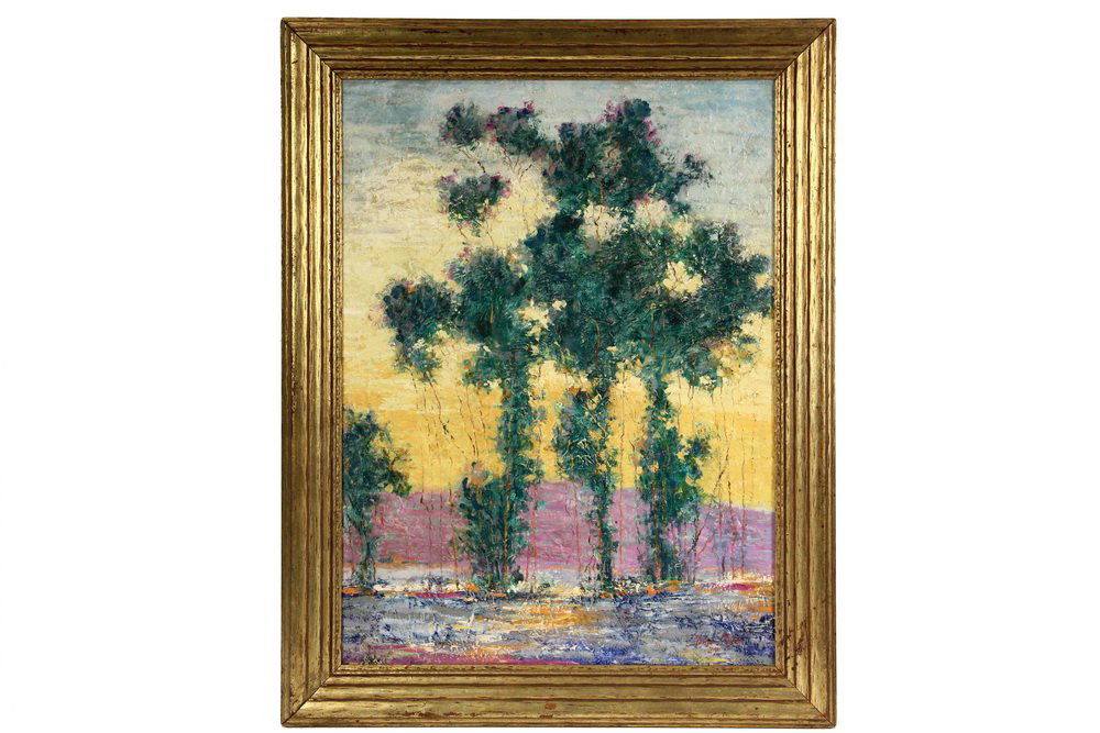 MONA MILLER (CA, 20th c) - "Willow Trees at Sunrise", (1 of 4)