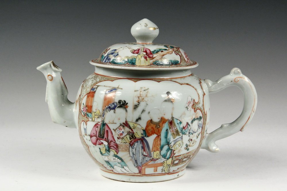 CHINESE EXPORT TEAPOT - Scarce Late 18th c. Oversized (1 of 10)