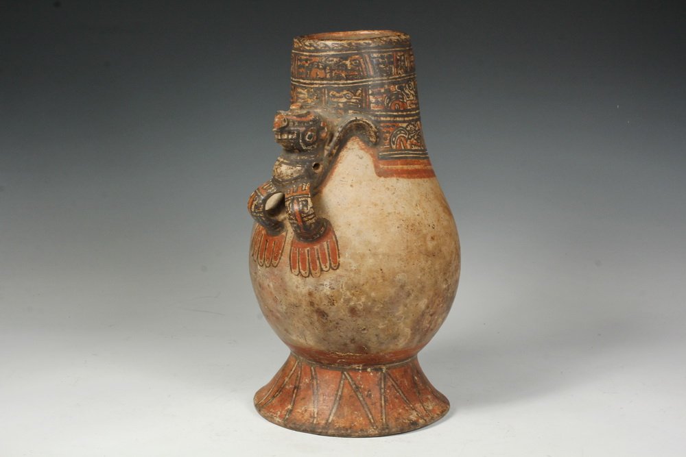 PRE-COLUMBIAN LARGE POTTERY VESSEL - Zoomorphic Jug (1 of 6)