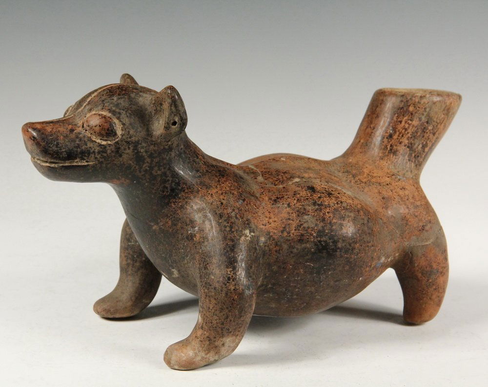 PRE-COLUMBIAN POTTERY VESSEL - Colima Dog Form Water (1 of 4)