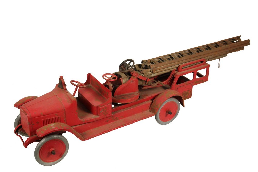 TOY FIRE TRUCK - "Buddy L" Aerial Ladder Fire Truck, (1 of 5)