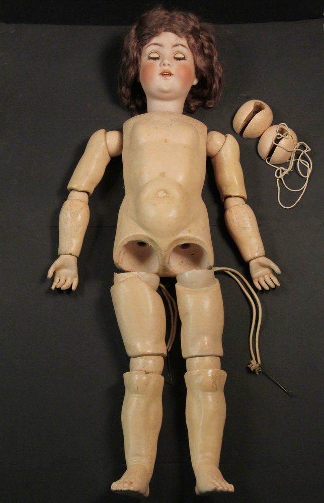 GERMAN BISQUE HEAD DOLL - Unstrung 42" Bisque Head Doll (1 of 7)