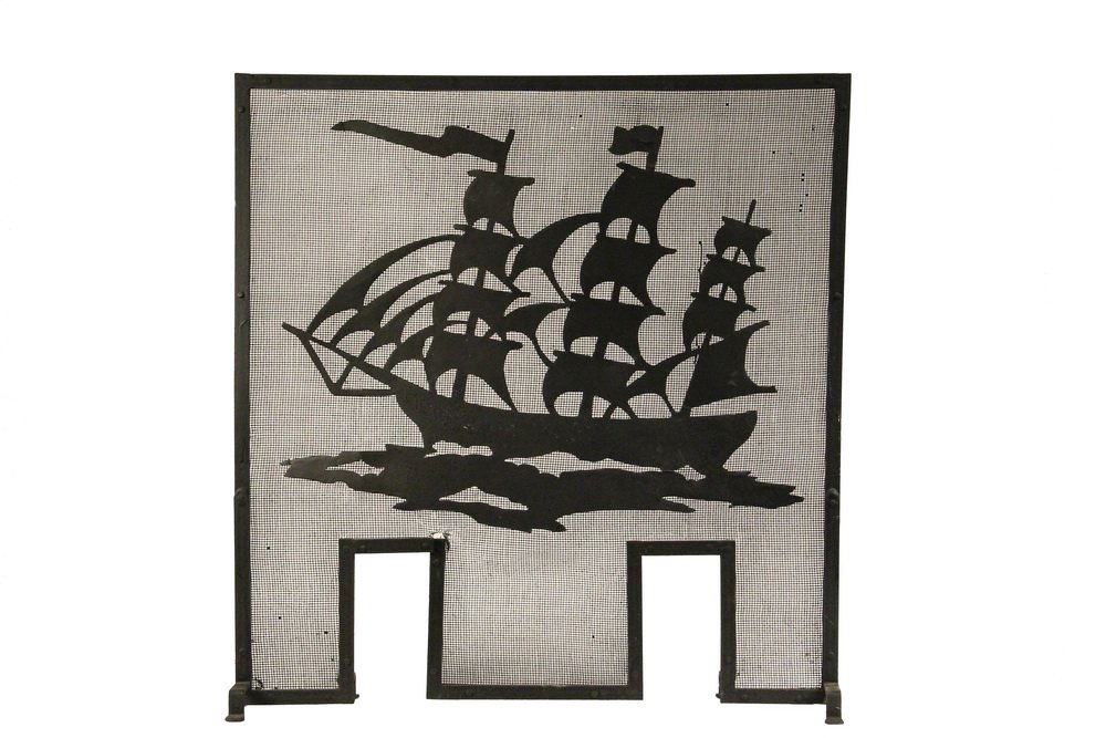 ARTS & CRAFTS FIRESCREEN - Strap Iron Screen Frame with (1 of 1)