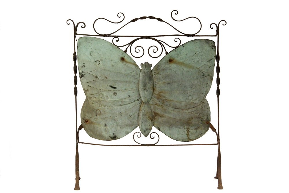 ARTS & CRAFTS FIRESCREEN - Wrought Iron Screen Frame (1 of 2)