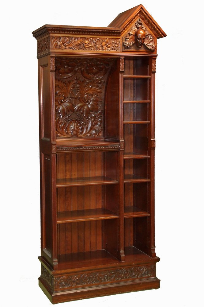 BOOKCASE/DESK - Fine Hand Carved Custom Mahogany Free (1 of 3)