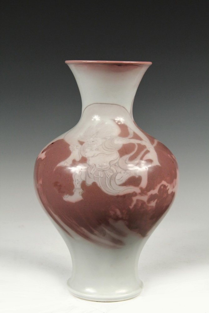 JAPANESE ART POTTERY VASE - Early 20th c. Pale Grey (1 of 5)