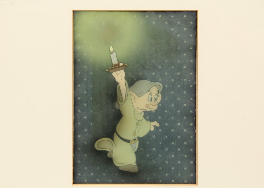 ORIGINAL DISNEY PRODUCTION CELL - "Dopey with Candle", (1 of 3)