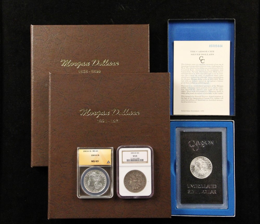 COINS - (95) Pc Set of Morgan Dollars, complete minus (1 of 10)