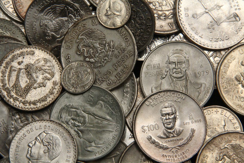 COINS - Lot of (58) Mexican Silver Pcs, pure silver (1 of 1)