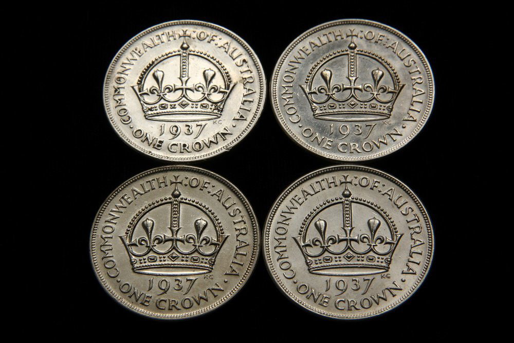 COINS - Lot of (4) Australian Crowns include (1) BU; (1 of 2)