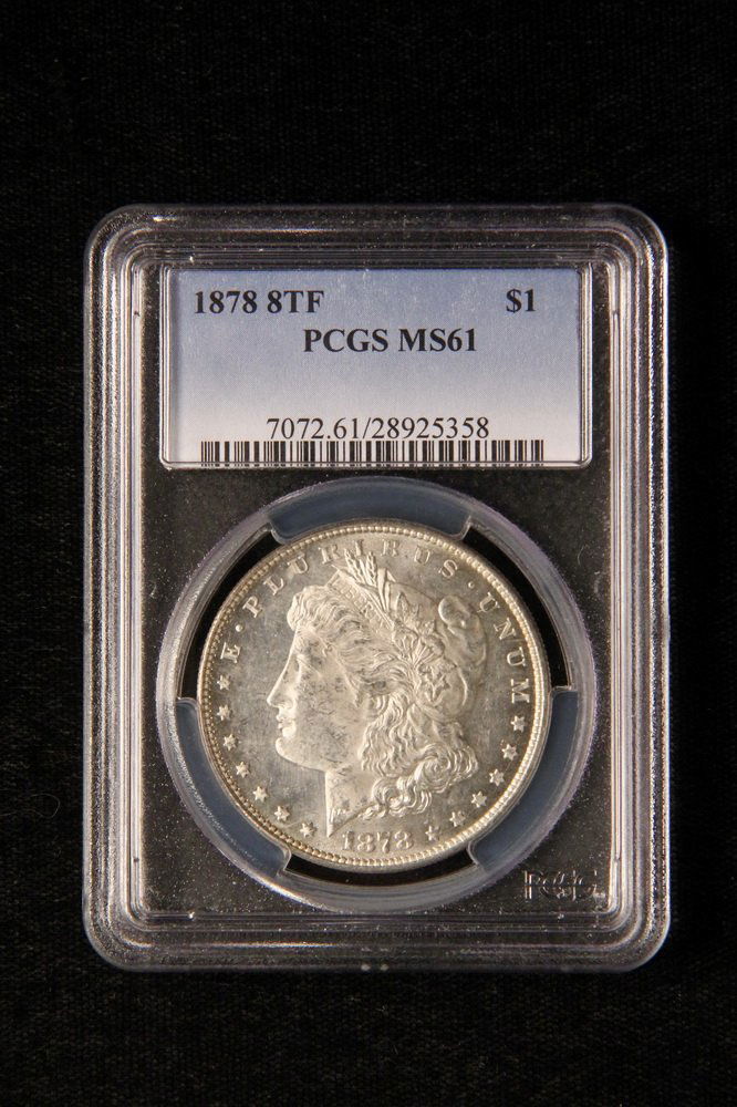 COIN - (1) 1878 8TF Morgan Dollar. PCGS MS-61. (1 of 3)