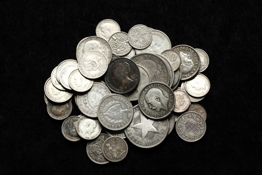 COINS - Bag of Foreign Silver Coins, many .925, (1 of 1)