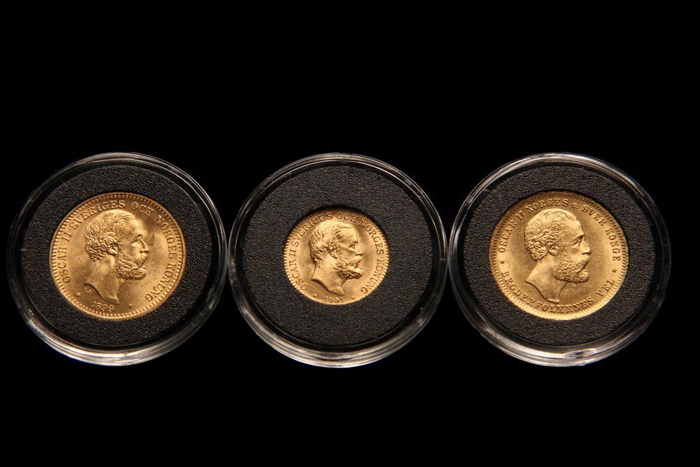 COINS - (3) Pc Set Scandinavian Gold, Sweden & Norway, (1 of 2)