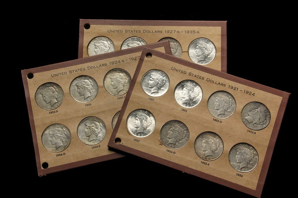 COINS - Complete (24) pc Set of Peace Dollars, 1921 and (1 of 4)