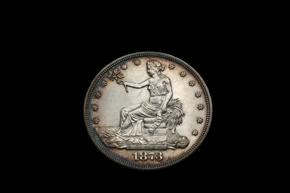 COIN - (1) 1873 Trade Dollar. Great example with lovely (1 of 2)