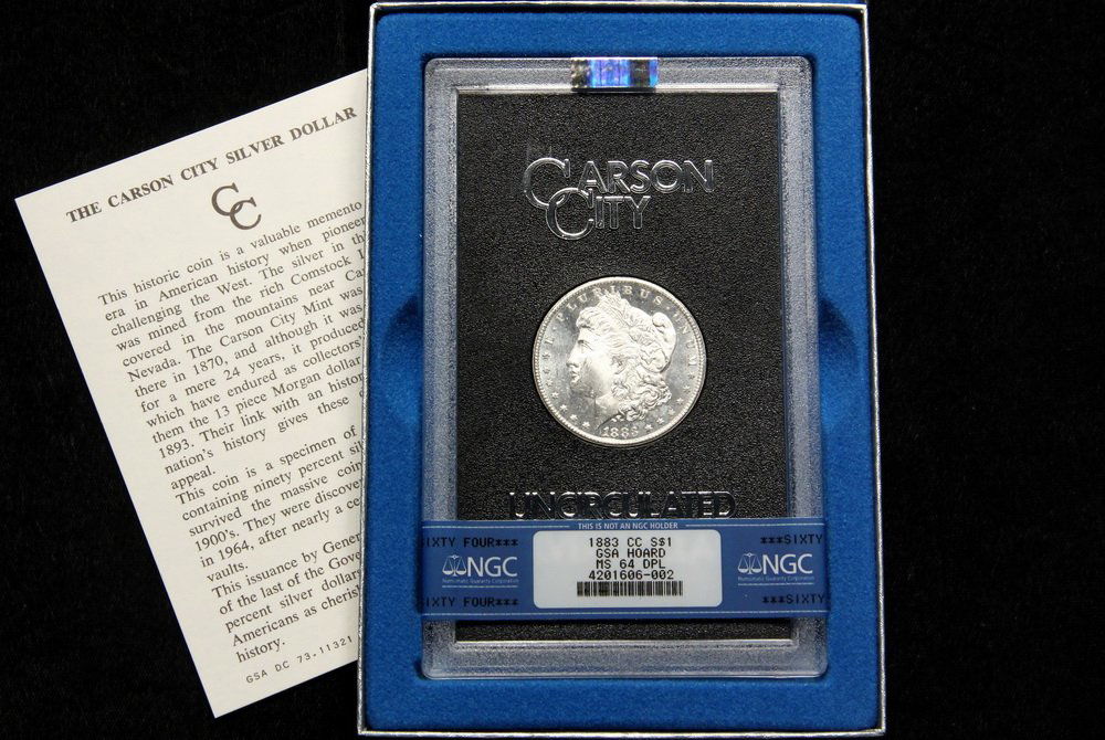 COIN - (1) 1883-CC Morgan Dollar, NGC MS 64 DPL, with (1 of 3)
