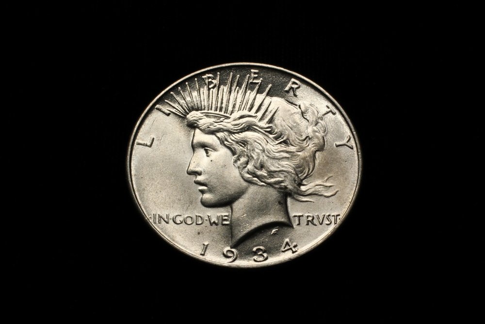 COIN - (1) 1934 Peace Dollar, CH BU. (1 of 2)