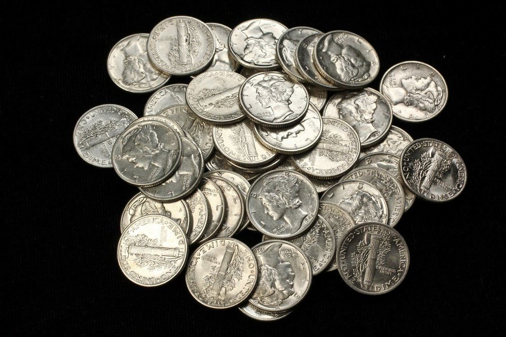 COINS - (45) Mercury Dimes. Nice lot of AU or Better, (1 of 1)