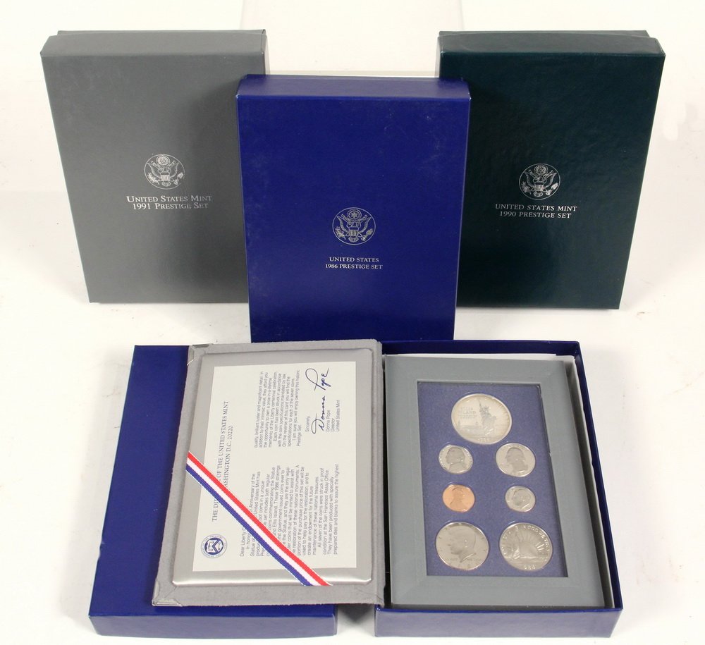 (4) PROOF SETS - Prestige Proof Sets with papers & box (1 of 1)