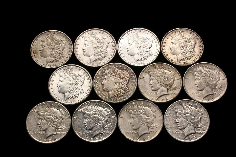 COINS - (12) Silver Dollars, including (6) Morgan, (6) (1 of 2)