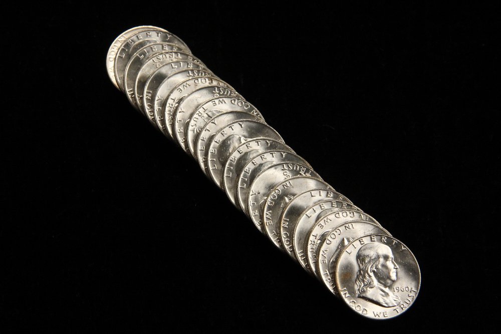 COINS - (1) Roll of 1960-D Franklin Half Dollars. BU. (1 of 1)