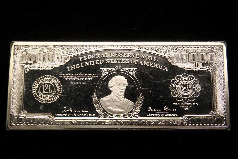 SILVER BAR - (1) .999 Silver Bar, One Troy Pound shaped (1 of 2)