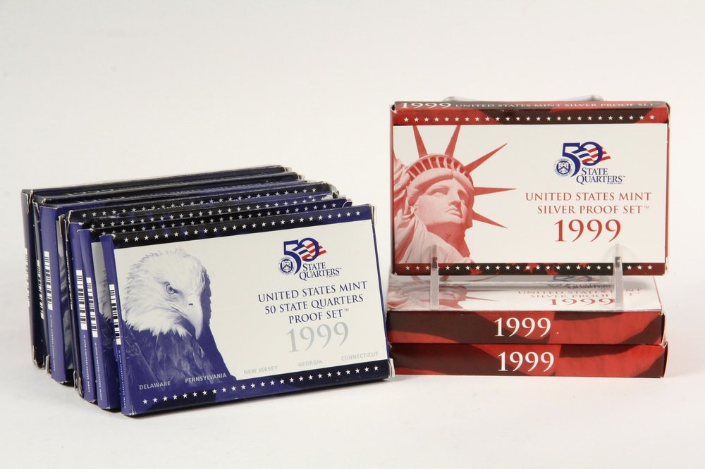 COINS - (11) 1999 Proof Sets include: (5) Sets of State (1 of 1)