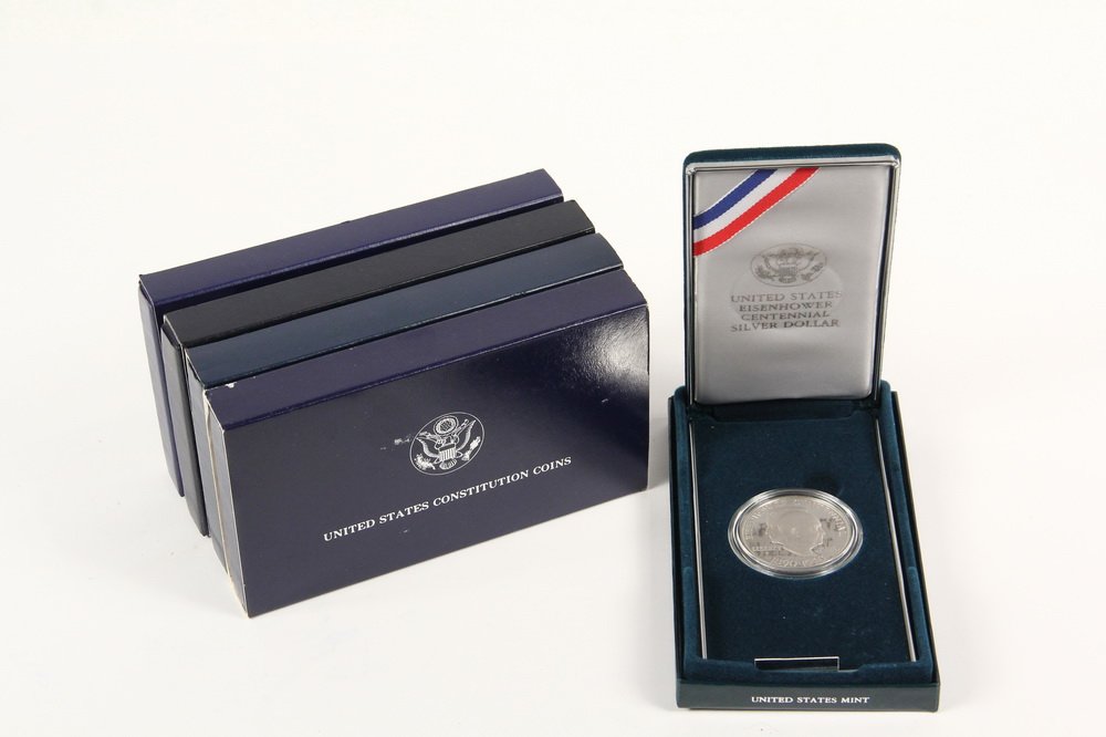 COINS - (5) US Commemorative Silver Dollars, all (1 of 1)