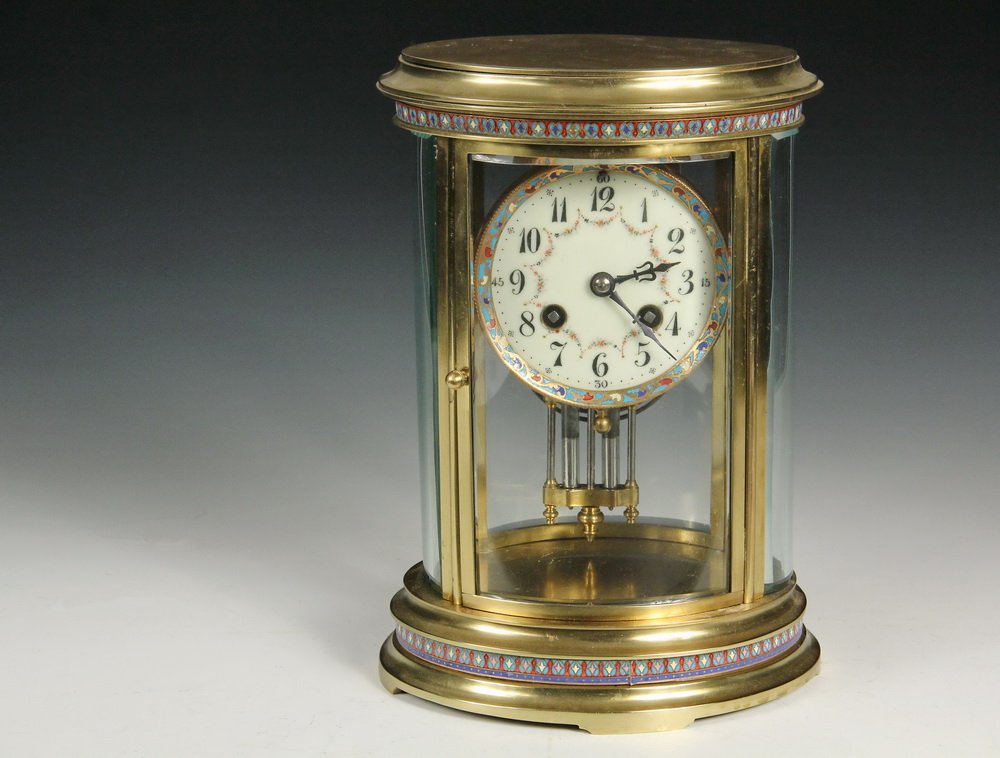 FRENCH CRYSTAL REGULATOR - Oval Brass Cased Clock with (1 of 5)