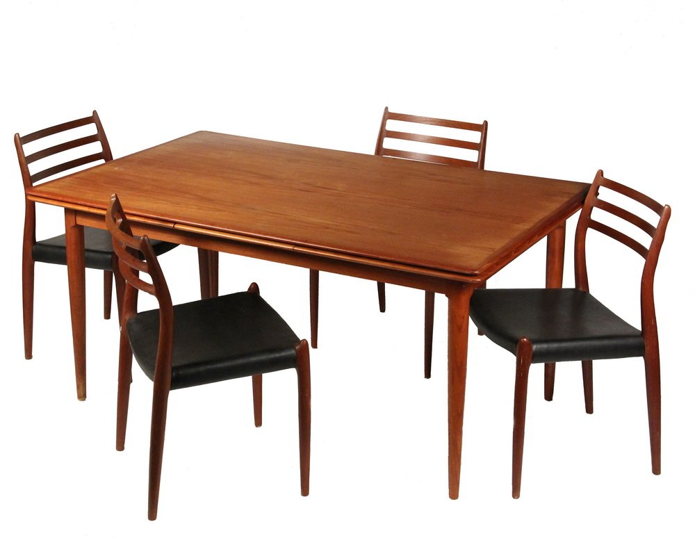 DANISH MODERN TABLE & CHAIRS - (4) J.L. Moller Chairs, (1 of 7)