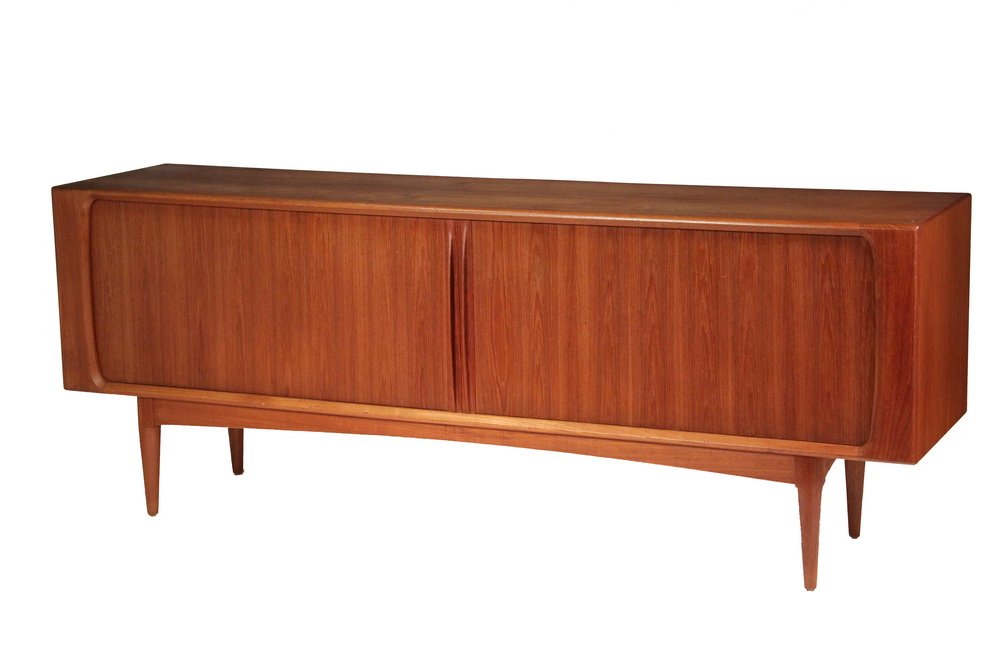DANISH MODERN SIDEBOARD - Teak Tambour Front Credenza (1 of 5)