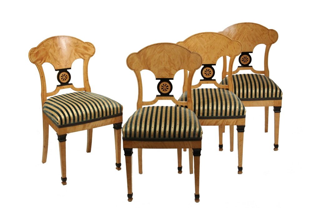 (SET OF 4) CUSTOM BIEDERMEIER DINING CHAIRS - Fine (1 of 3)