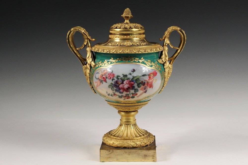 FRENCH ORMOLU MOUNTED URN - Early 19th c. Porcelain (1 of 6)