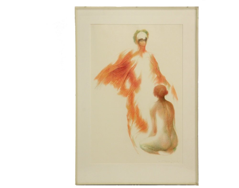UNIDENTIFIED ARTIST - Guardian Angel, colored pencil on (1 of 3)