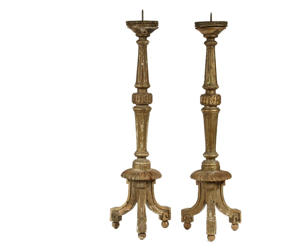 PAIR OF ITALIAN ALTAR CANDLESTICKS - Early 19th c. (1 of 4)