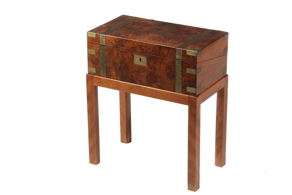 WRITING DESK ON STAND - Early 19th c English Traveler's (1 of 4)