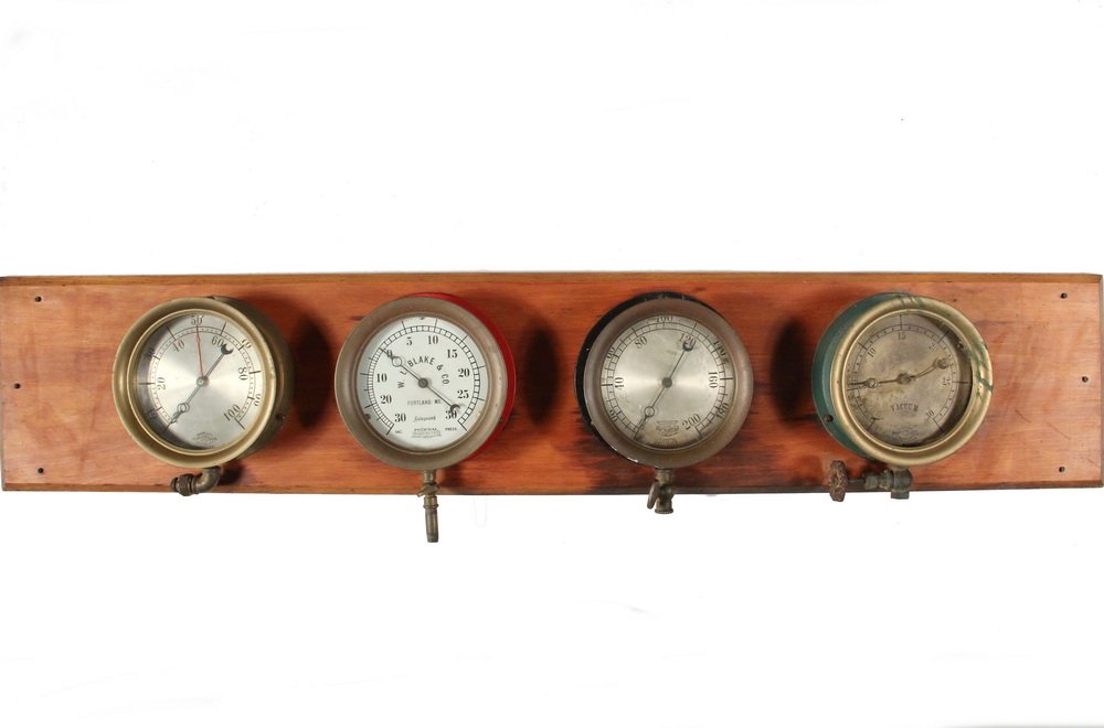 (4) MARINE GAUGES MOUNTED FOR SHIPBOARD USE - (1 of 2)