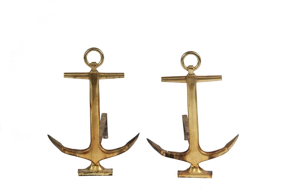 NAUTICAL THEMED ANDIRONS - Cast Brass Andirons in (1 of 1)