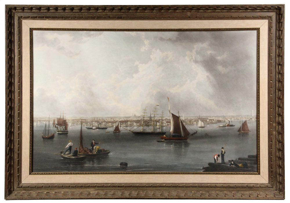 HAND COLORED ENGRAVING - "Boston" by Charles Mottram (1 of 6)