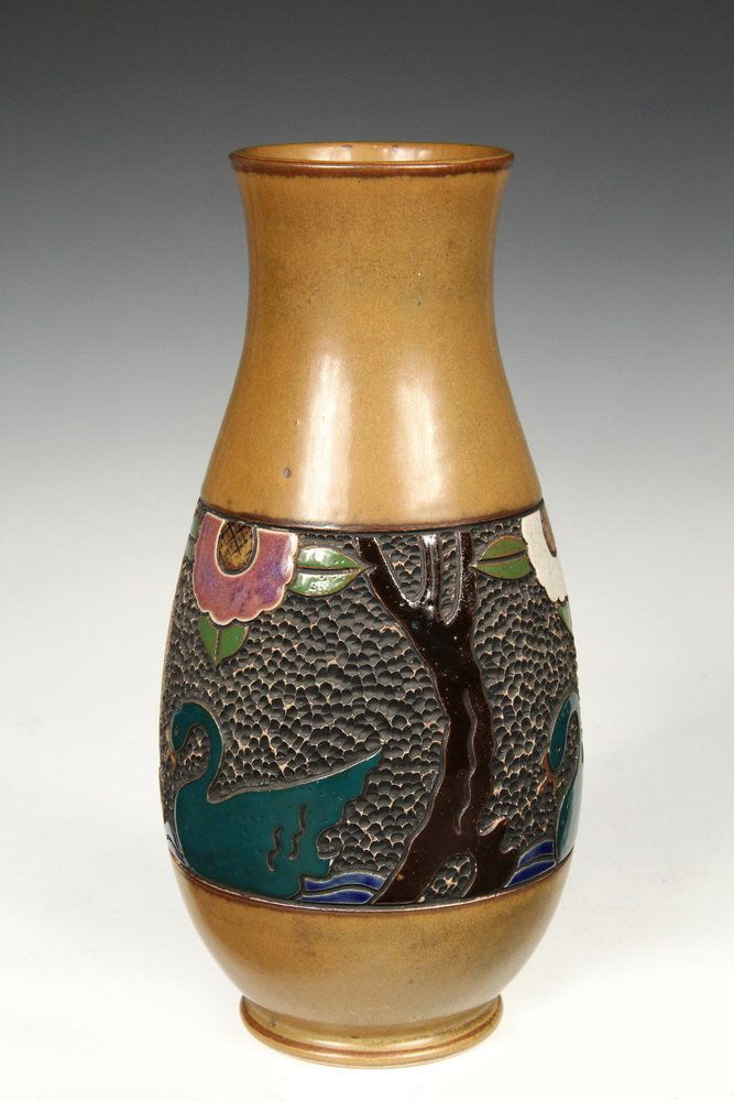 ART POTTERY VASE FORM LAMP BASE - Art Deco Ovoid Vase (1 of 5)
