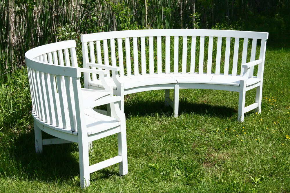 2 Weatherend Patio Curved Settees High End White 2 Weatherend Patio Curved Settees High End White