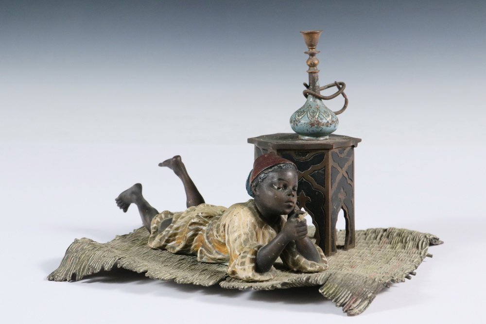 COLD PAINTED AUSTRIAN BRONZE - Bergmann Arab Boy Laying (1 of 4)
