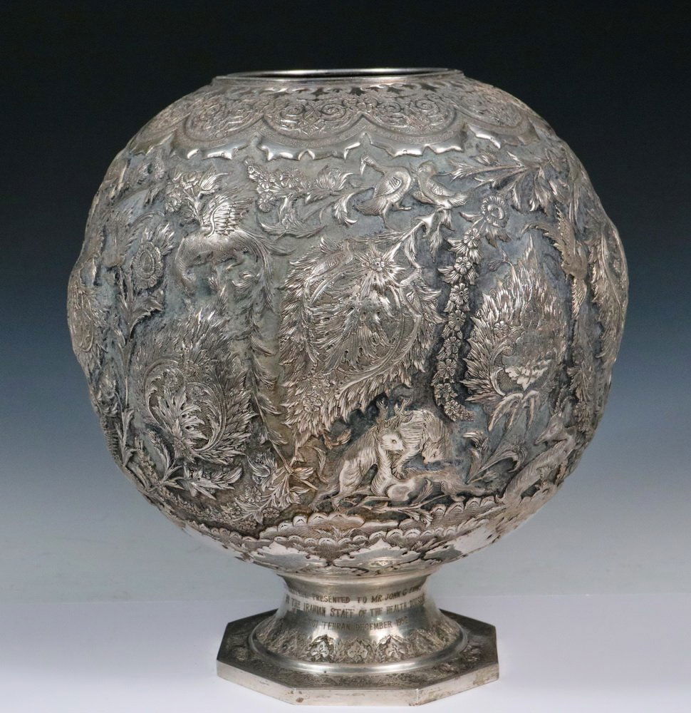 MONUMENTAL VASE - Persian Isfahan 84-Silver (1 of 5)