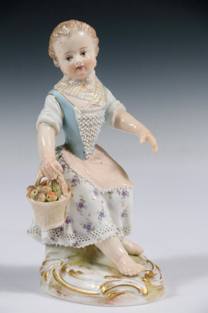 MEISSEN FIGURINE - 19th c. German Meissen Figurine, (1 of 3)