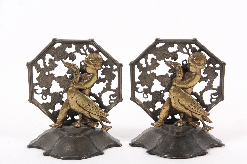 OSCAR BACH BOOKENDS - Gilded Age Fine Art Bookends in (1 of 4)