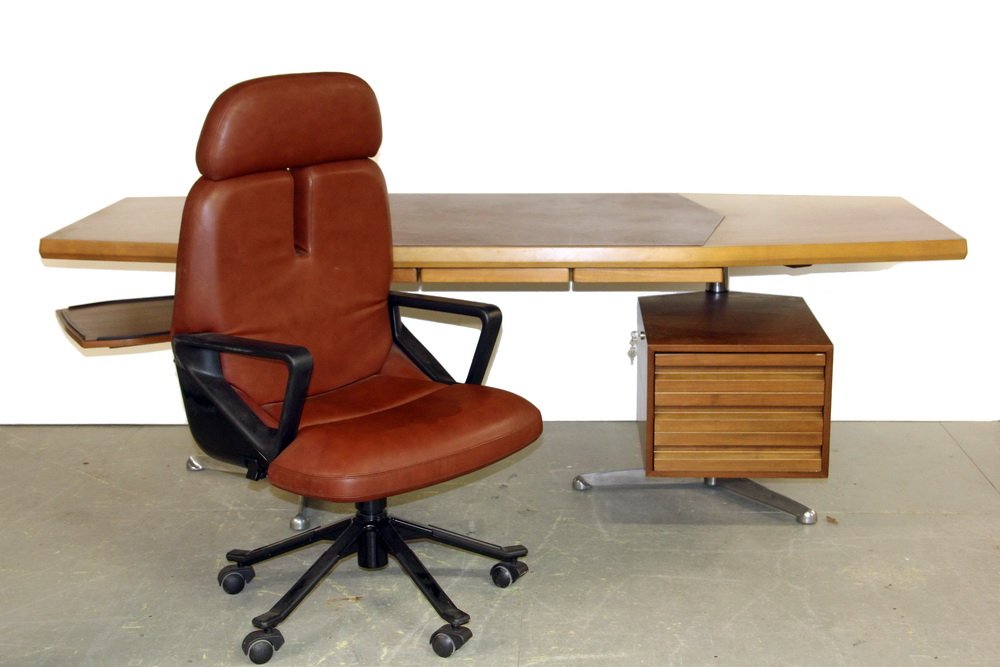 ITALIAN MID-CENTURY DESIGNER EXECUTIVE DESK AND CHAIR - (1 of 6)